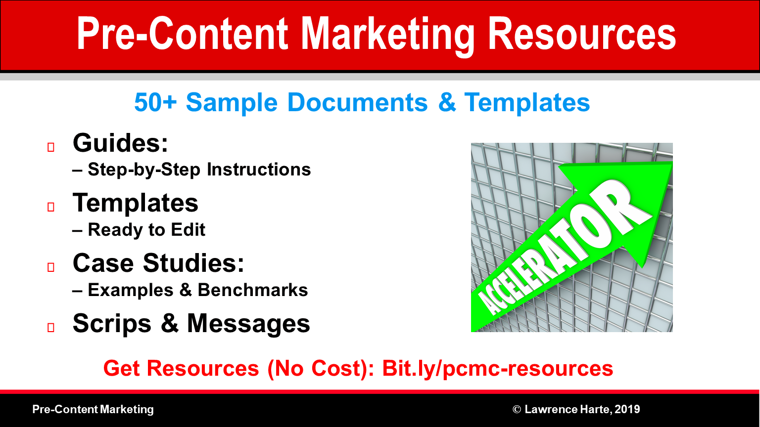 Pre-Content Marketing Guides, Templates, and Sample Documents
