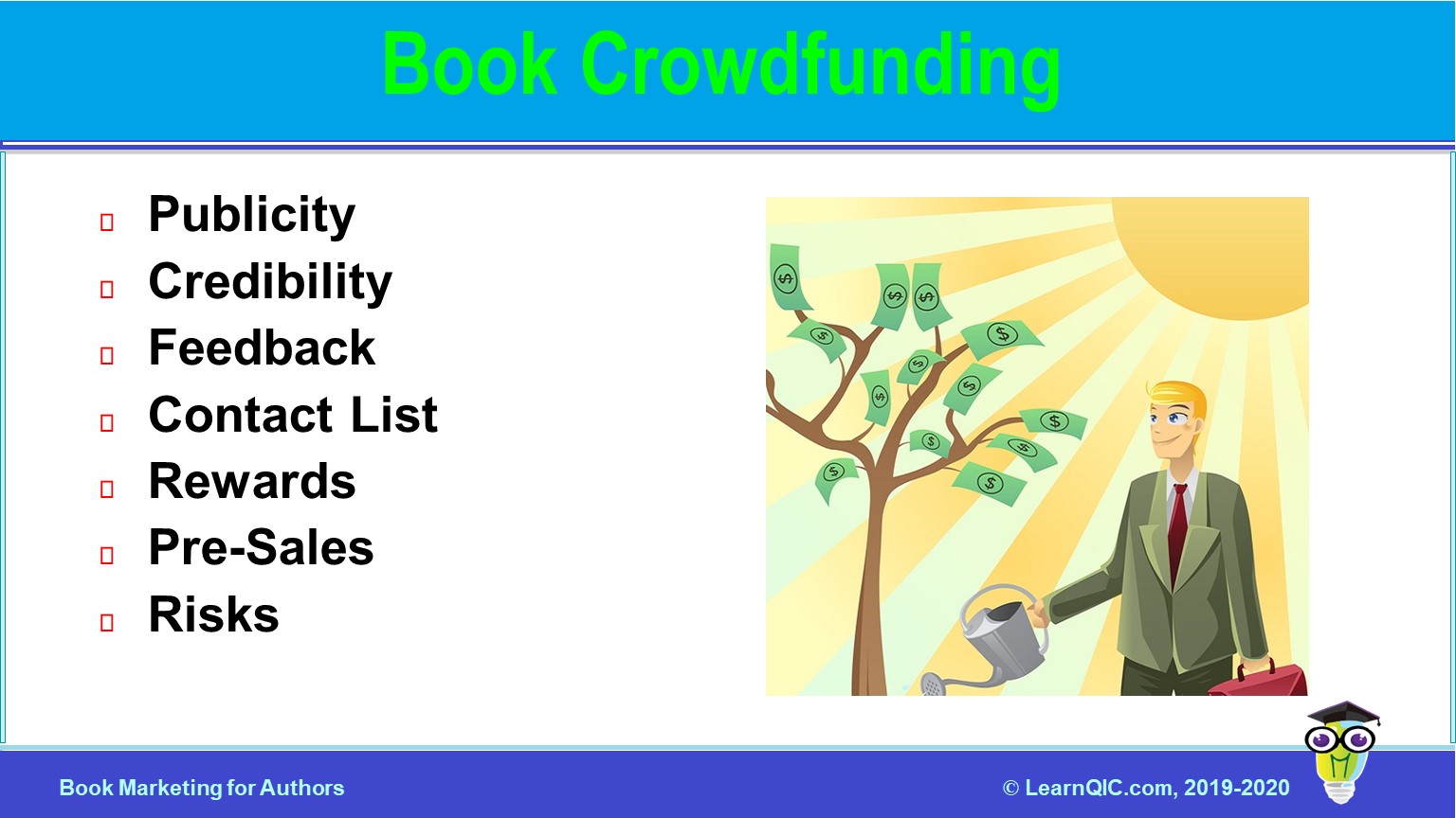 Book Crowdfunding for Publicity, Credibility, and Money