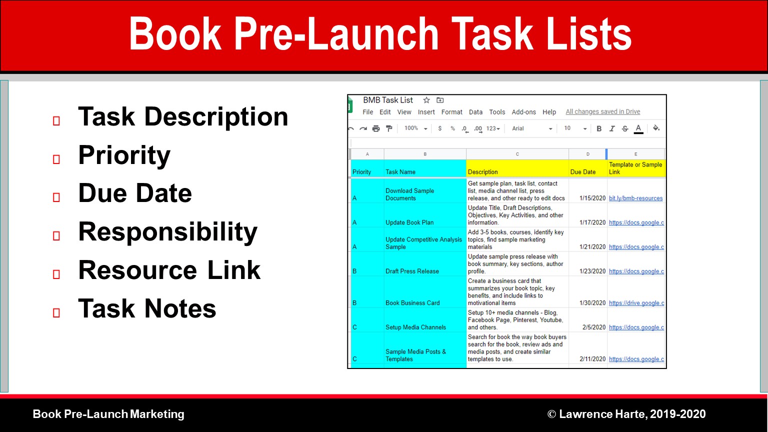 Book Pre-Launch Marketing Task Management
