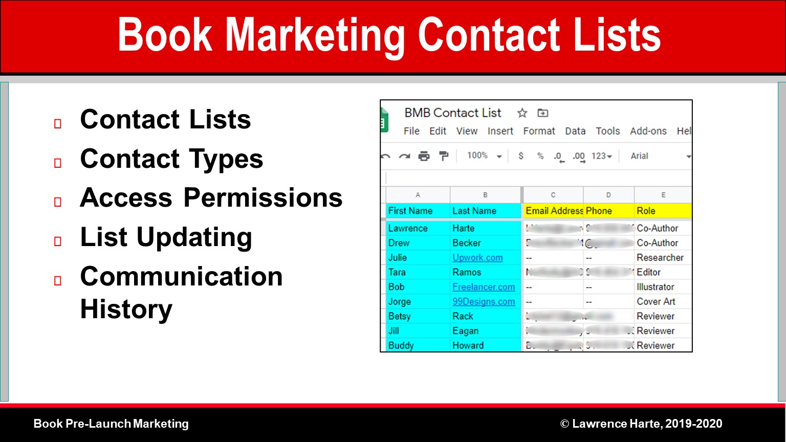 Book Pre-Launch Marketing Contact Lists