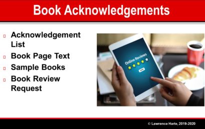 Book Pre-Launch Marketing Acknowledgements and Reviews